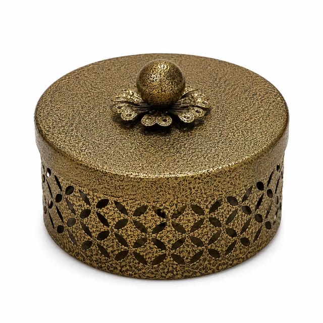 VASUNDHRA HANDICRAFTS German Silver Dry Fruits Box, Handcraft Decorative Jewelry Box