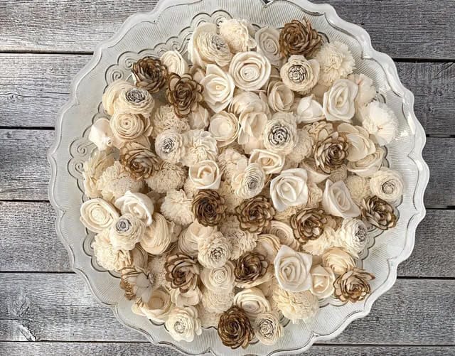 Mini Sola Wood Flower Assortment Random Collection, 20 Pcs Loose Flower Head 3-4Cm Size Forcraft And Home Decoration