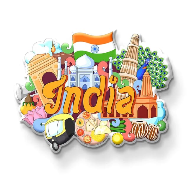 MyBuddy India Country Theme Souvenir Wooden Fridge Magnet for Refrigerator