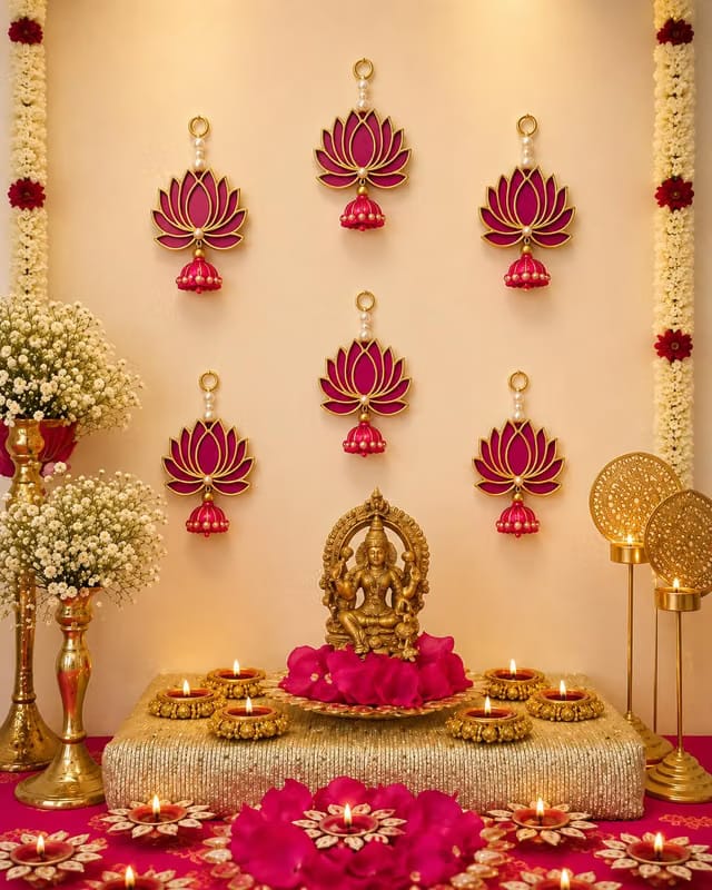 Nitishi 6 pc Lotus wall Hanging for Decoration