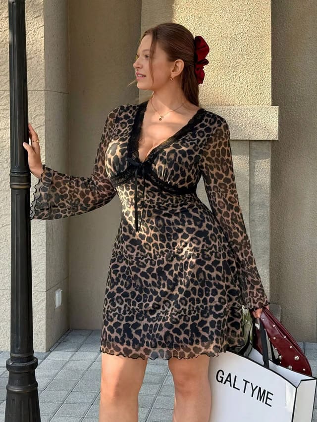 Women's Plus Size Contrast A-Line Dress