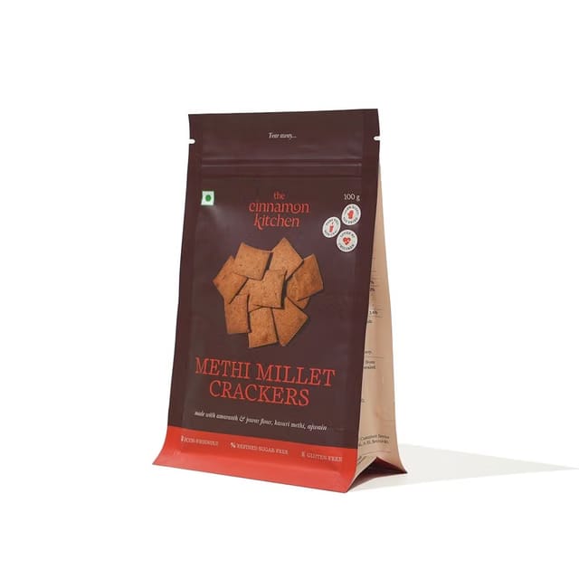 The Cinnamon Kitchen Methi Millet Baked Crackers
