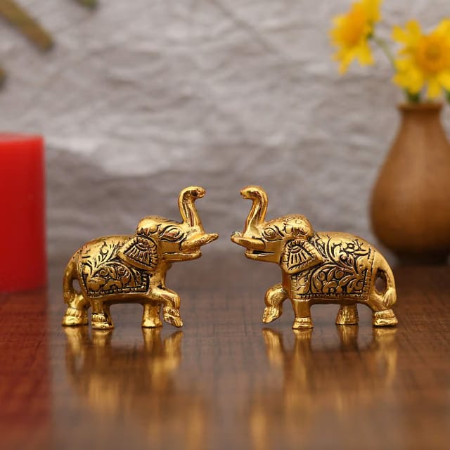 Collectible India Elephant Trunk Up Showpiece Decorative Items figurine for Home Decoration