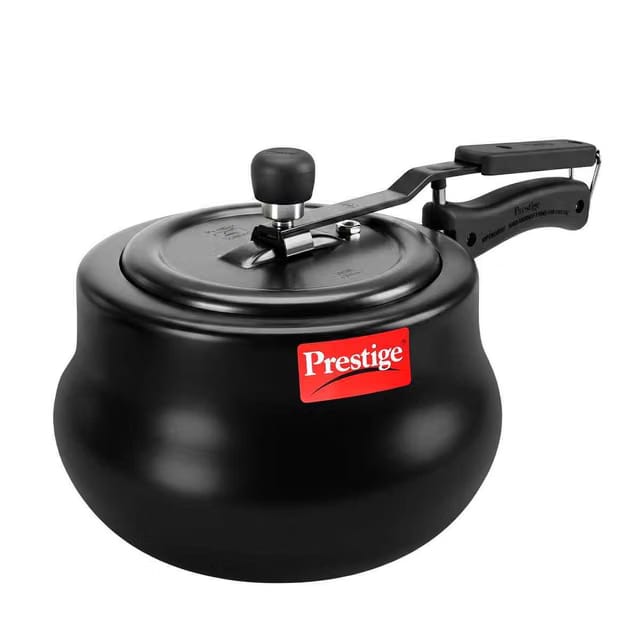 Nakshatra Plus Svachh HA Aluminium Handi Pressure Cooker 3L,Ind Base,Spillage Control,Black
