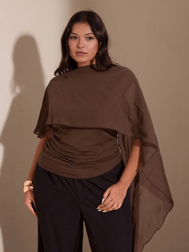 Women's Plus Size Gathered Top