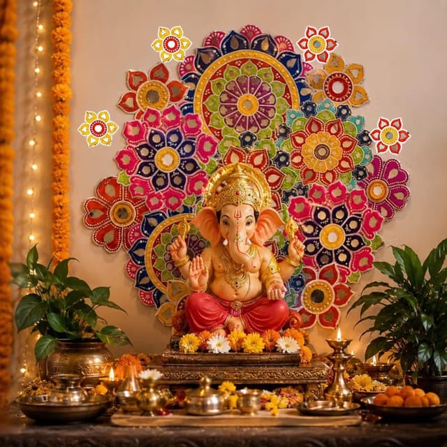 FLICK IN 17 Pcs Rangoli Decoration Set for Diwali