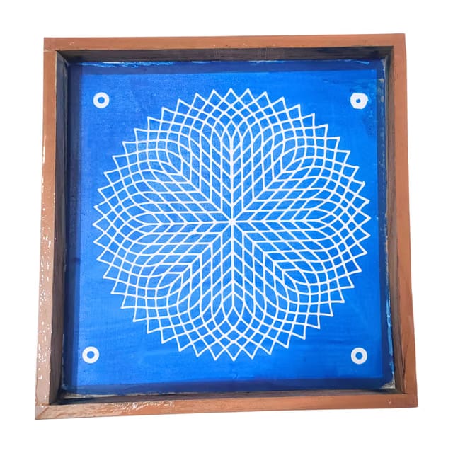 Sahasradala Padma Rangoli Stencil Wooden, Rangoli Sacha Wooden, 1 Piece (10x10 Inches)