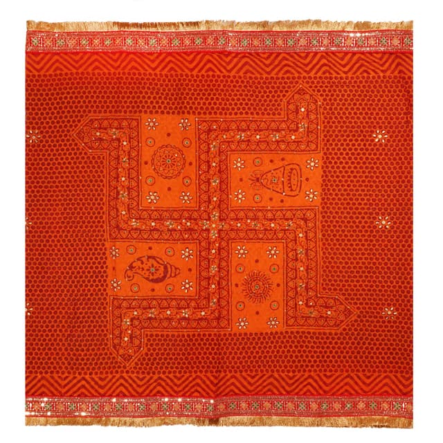 Handmade Designer Uttarakhand Traditional and Ethnic Wear Kumaoni Pichodi/Pichoda/Pichora - Maroon (98 x 44 inch)