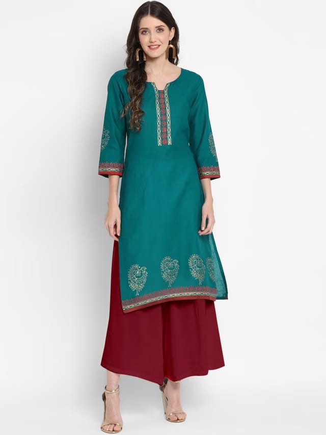 CROESUS Women Ethnic Motifs Printed Block Print Kurta
