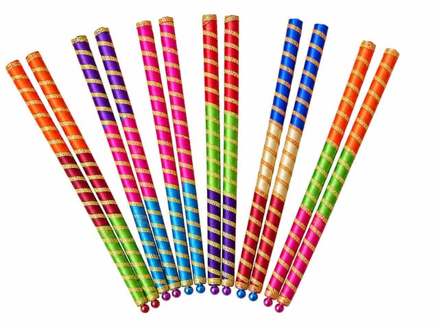 Dandiya Sticks Tricolor, 5 Pieces
