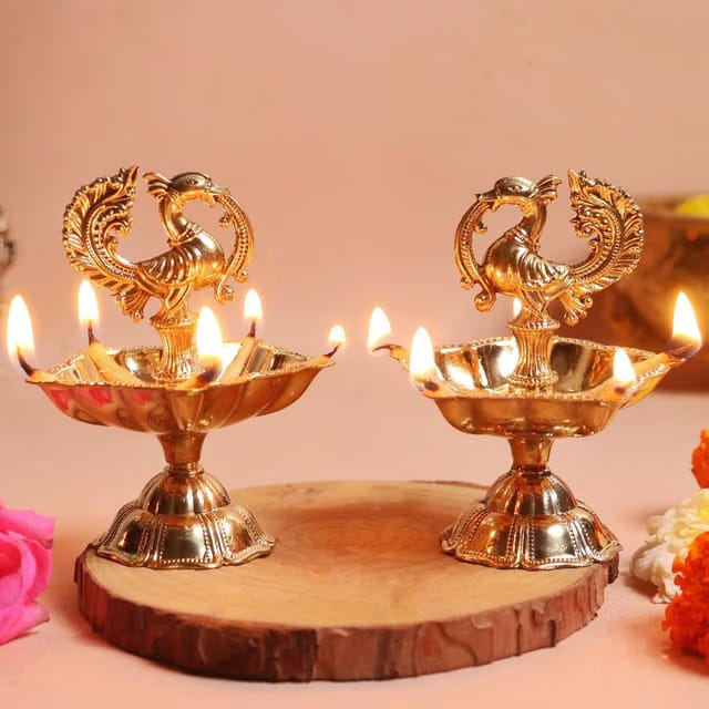 The Spiritual Living Peacock Diya