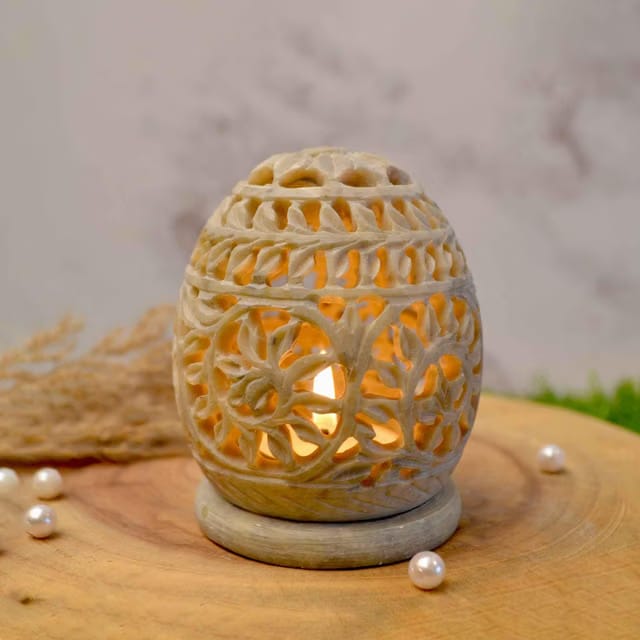 Katkaria Creations Marble Soapstone Tea Light Holder
