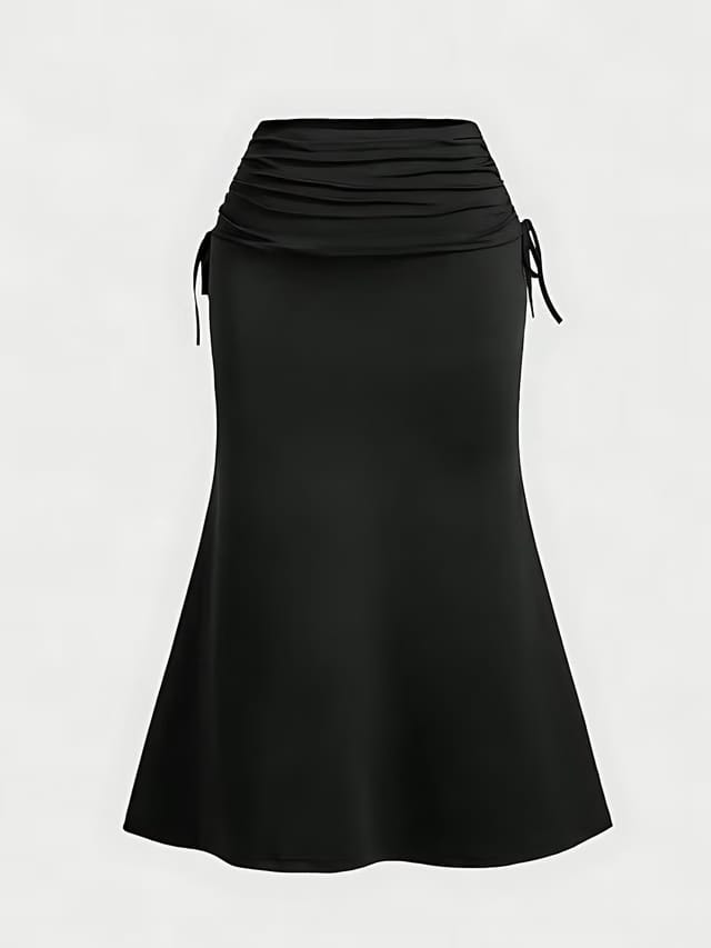 Women's Plus Size Drawstring A-Line Skirt