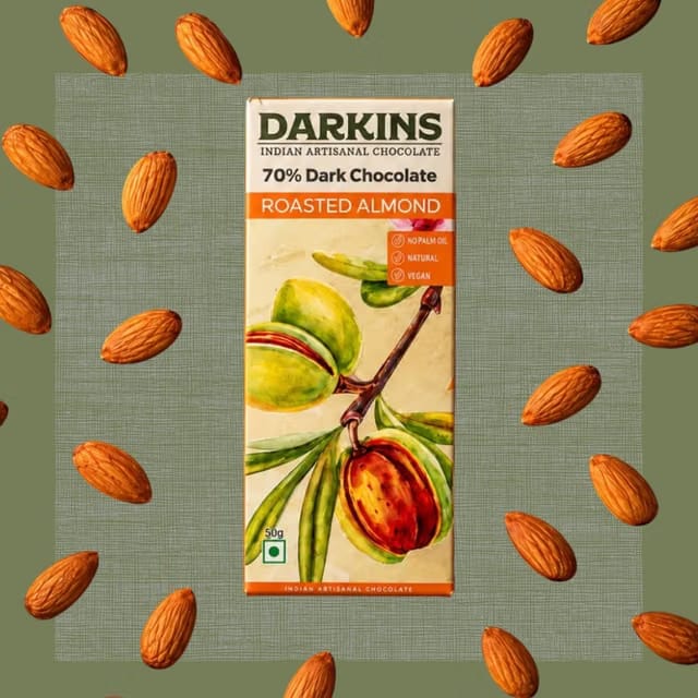 Darkins Roasted Almonds 70% Dark Chocolate