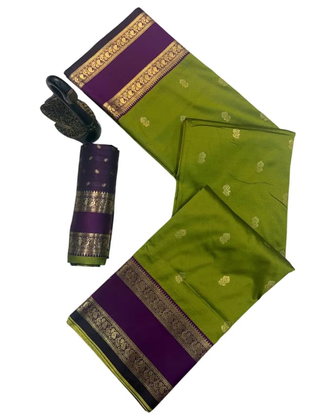 Dharmavaram Pattu Paithani Saree Pure Silk Zari Weaving Floral Border Rich Pallu With Blouse Piece