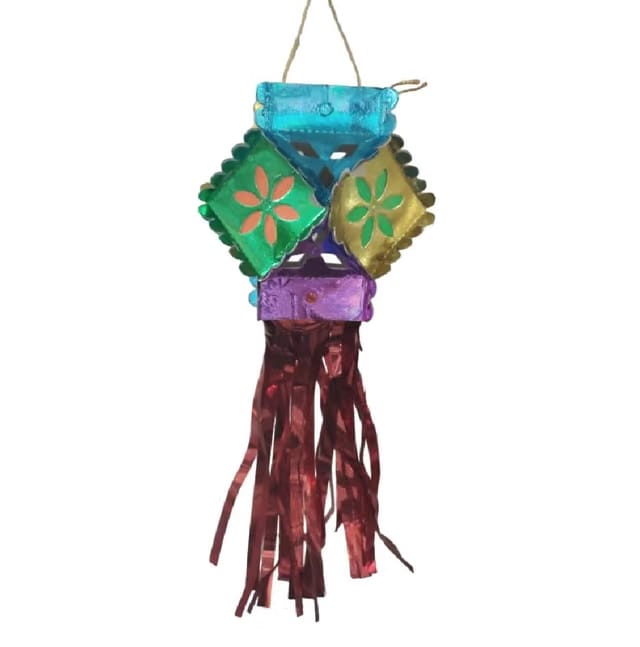 Small Multicolor Reusable Paper Akash Kandil/Lantern for Diwali Home/Shop/Office & Many More Decor (Design - 2