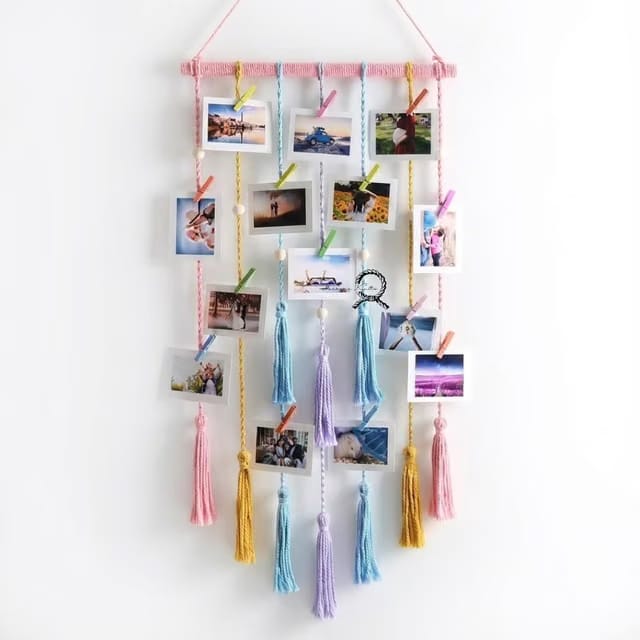 Cotton Wall Photo Hanging with 10 Clips Best for Bohemian Home Wall Decor,Decorate Your Room, Home Decor Item for Room