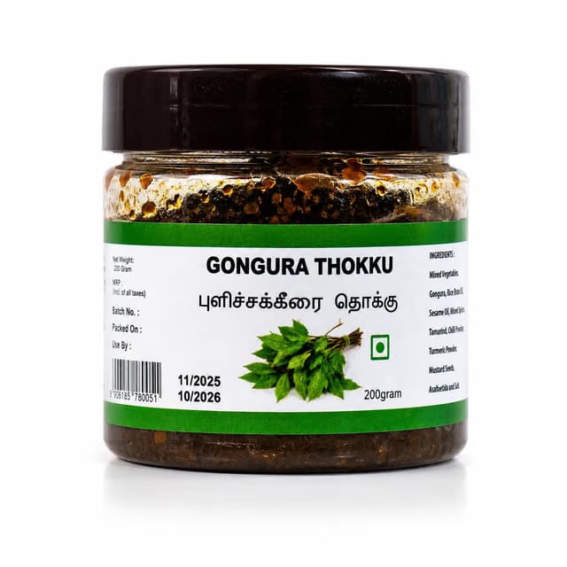 Farmer Uncle Gongura Thokku 200 GM, Pulicha Keerai Thokku