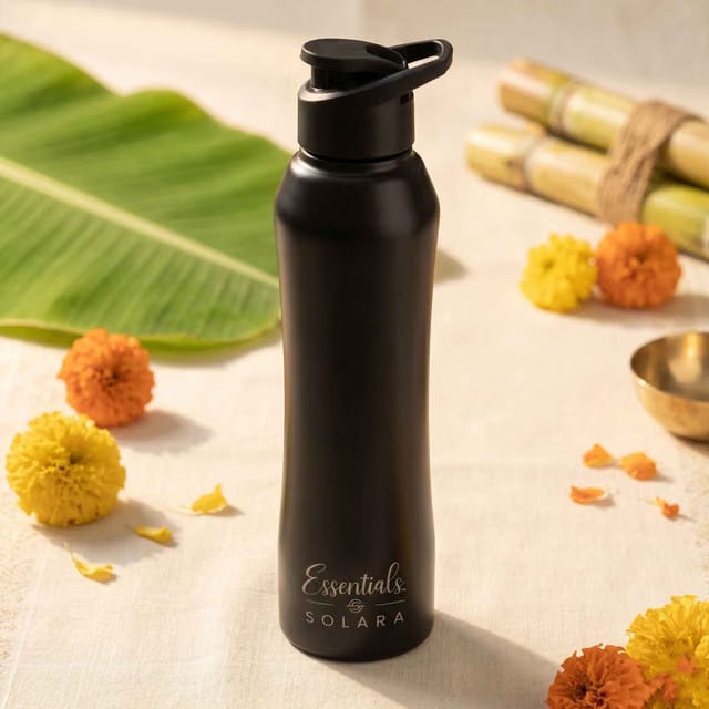 Stainless Steel Water Bottle 1 L Black Knight