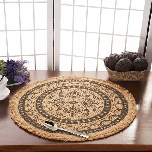 Printed Jute Round Mat