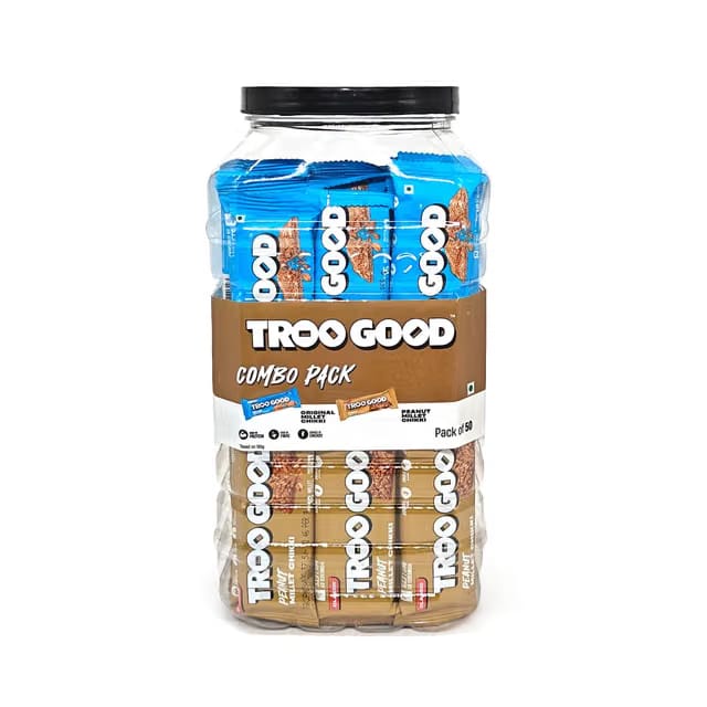 TROOGOOD Assorted Millet Chikki + Peanut Millet Chikki Combo Jar