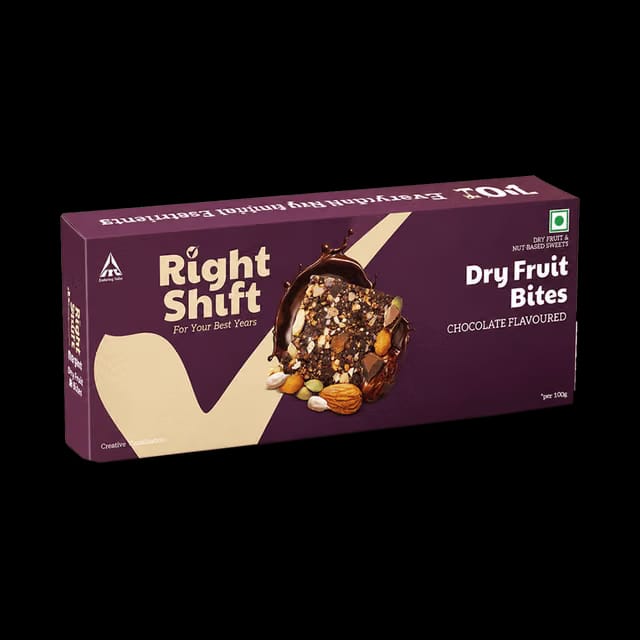 Right Shift Dry Fruit Bites, No Refined Sugar, Lactose Free, Chocolate flavoured