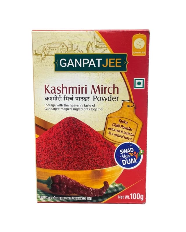 Ganpatjee Kashmiri Mirch Powder 100G I Deggi Mirch
