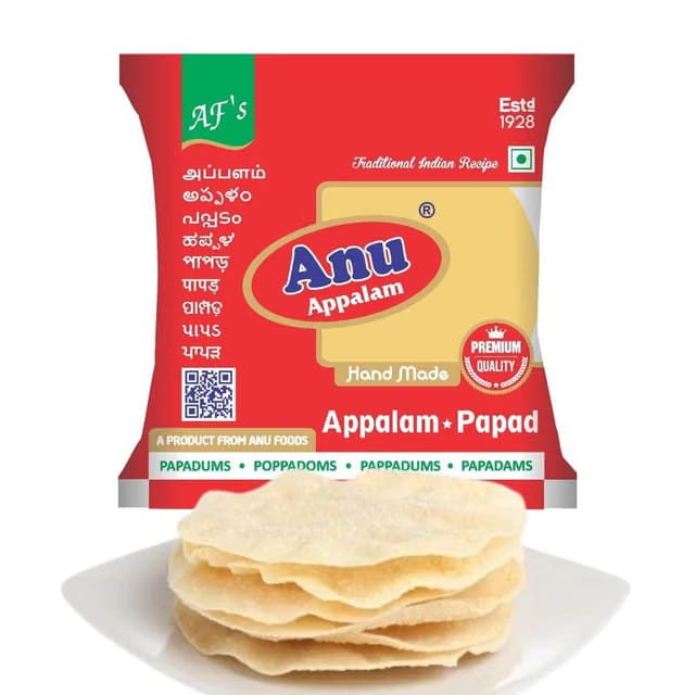 Anu Appalam Papad Plain Indian Papad,400g