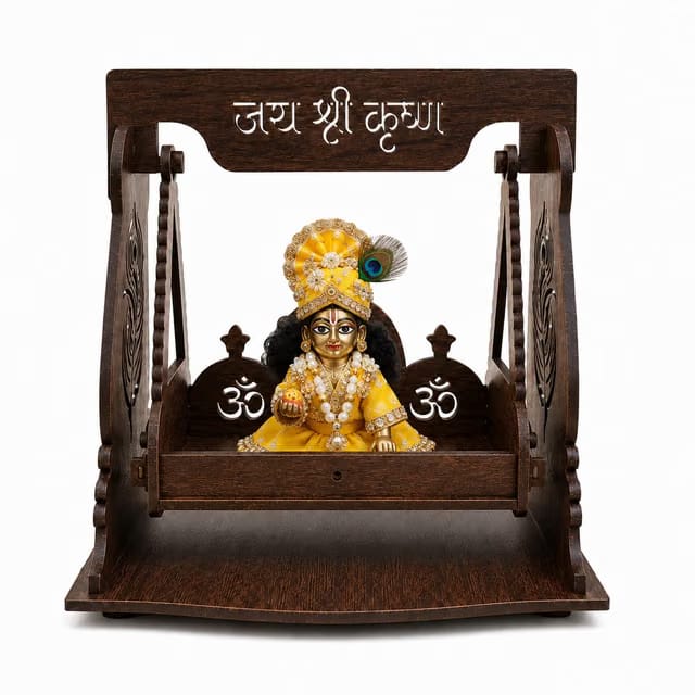 Medium Wooden Laddu Gopal Jhula for Bal Gopal