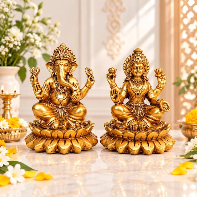 A&S Ventures Lakshmi Ganesh Idol Set for Diwali Puja