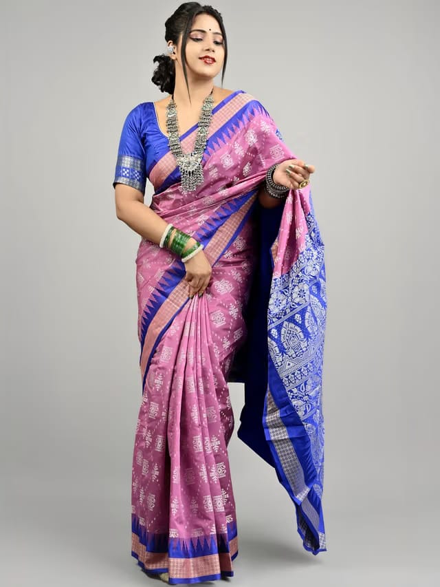 Woven Design Silk Blend Sambalpuri Saree
