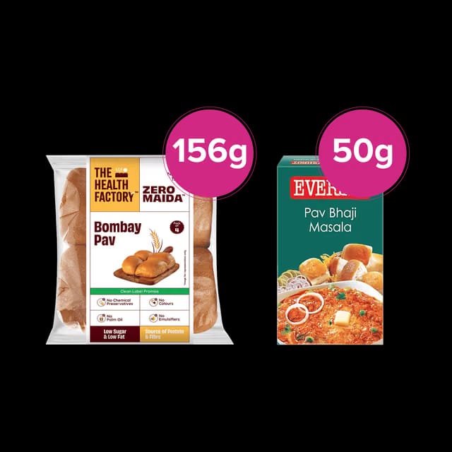 Zero Maida Bombay Pav-Simply Whole Wheat & Everest Pav Bhaji Masala Powder Combo