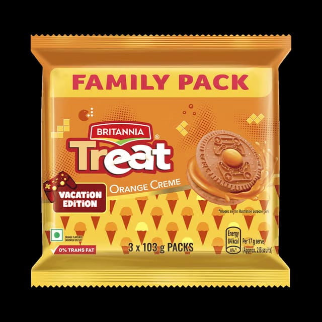 Britannia Treat Orange Creme Sandwich Biscuits