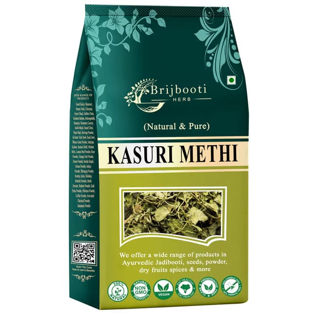 BrijBooti Kasuri Methi 100 Gr - kasoori Methi - Dried Fenugreek Leaves - Kasturi Methi