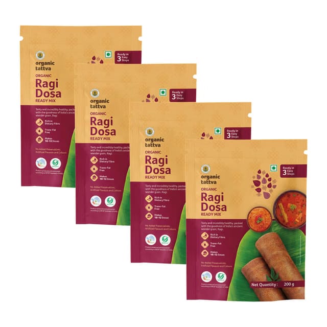 Organic Tattva Ragi Dosa Instant Mix 800g, Ready in 5 Easy Steps