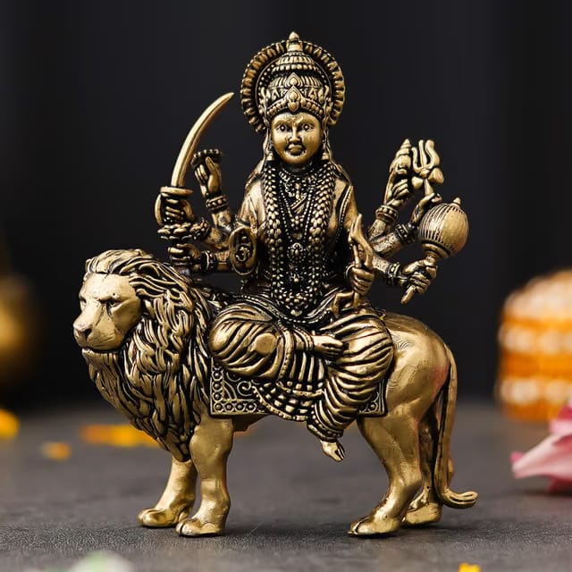 3" Brass Maa Durga Idol