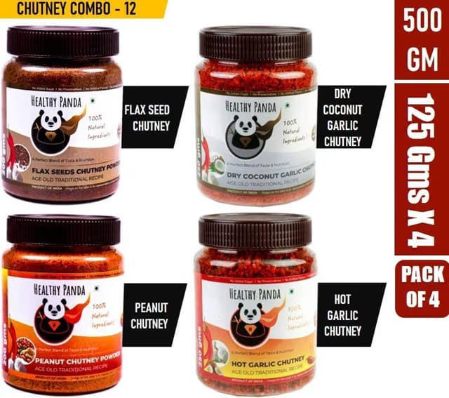 HEALTHY PANDA Peanut Garlic Chutney Powder / Groundnut Chutni Powder / Shenga Chatni