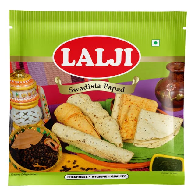 Lalji Foods Swadista Bikaneri Papad 400Gm Crispy and Flavorful Indian Papad