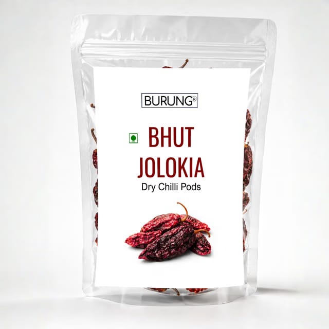 Bhut Jolokia Dry Chilli Pods, Ghost Pepper, Whole Dried Red Chilli