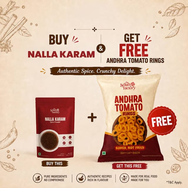 The South Factory Freedom Sale Nalla Karam with Free Crunchy Snacks
