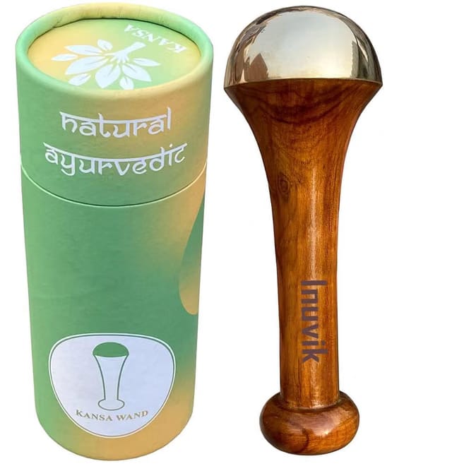 Kansa Wand Face, Body & Foot Massager Foot Massager With Wooden Handle For Detoxification And Deep Relaxation