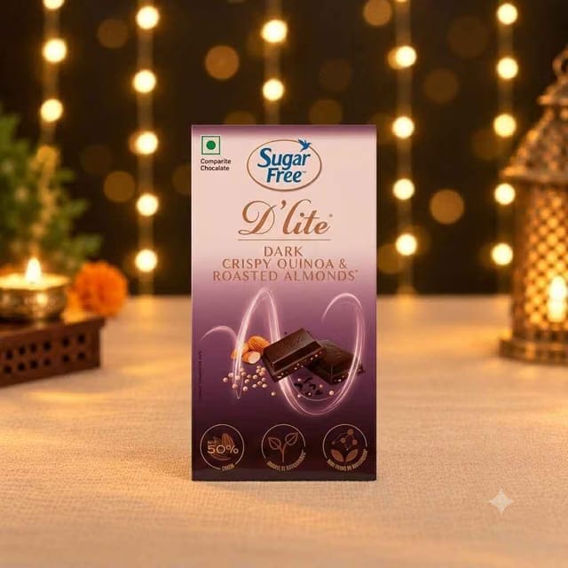 Sugar Free D'lite Quinoa & Almonds Dark Chocolate Bar