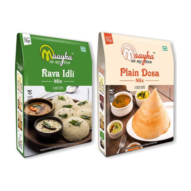 Maayka - Ek Atoot Rishta Plain Dosa & Rava Idli Mix 200 GM + 200 GM