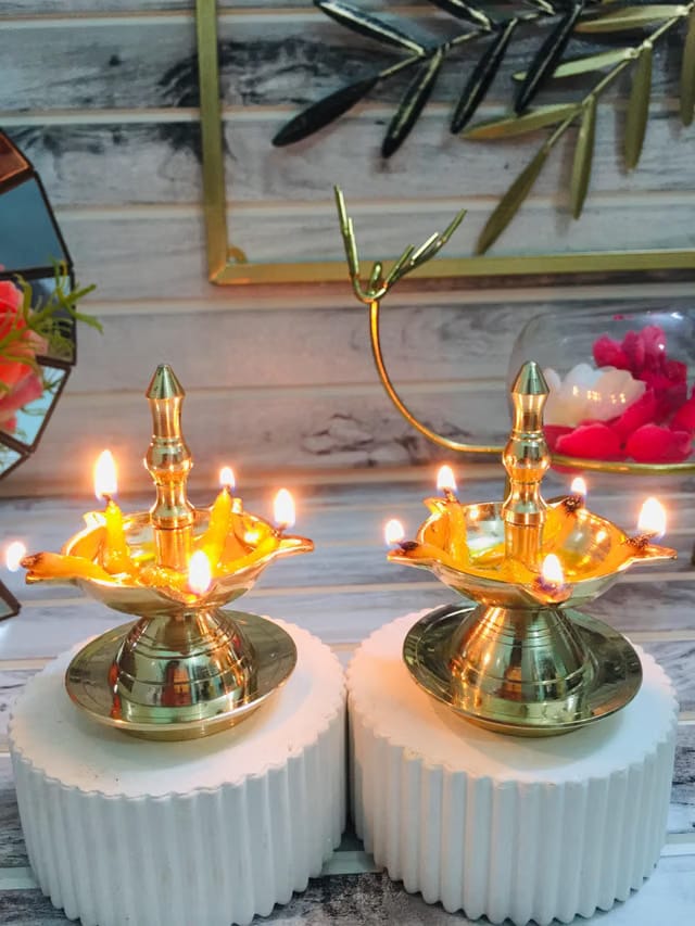 Arts of Design Pure Brass Small Diya Lamp for Puja