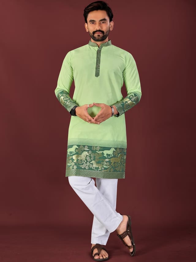 Men Jacquard Kurta