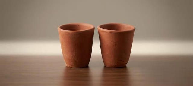 Wood Handmade Terracotta Clay Kulhad Cups for Tea & Coffee