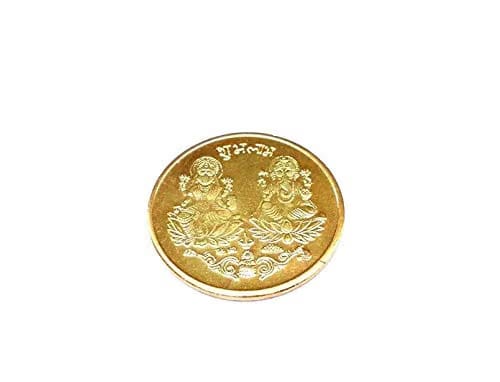 Dhanteras Diwali Gold Plated German Silver Coins laxmi Ganesh sikka for Gift