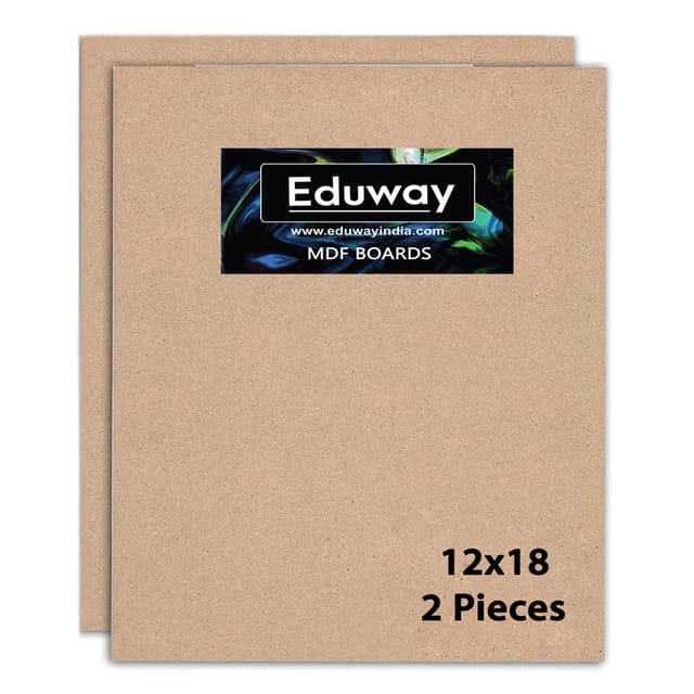 Eduway® 12x18 Inch MDF Board Wood Sheet for Mandala , Lippan, Resin Art & Craft, 4mm Thick, Pack of –2