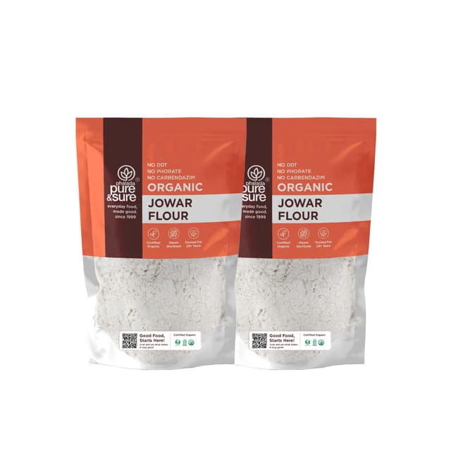 Pure & Sure Organic Jowar (Millet) Flour 1 Kg|100% Natural Millet Flour|Sorghum/Jonna Atta Vegan & Rich In