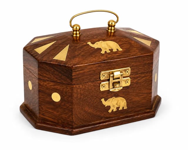 XOMARK Handcrafted Sheesham Wood Jewelry Box for Women